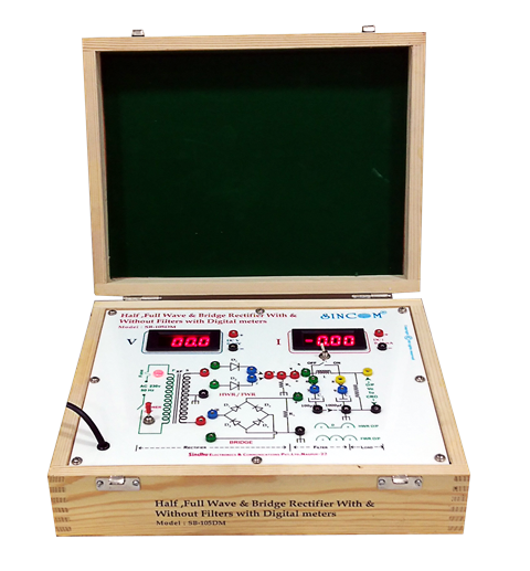 Half, Full Wave & Bridge Rectifier with & without filters With Digital Meters