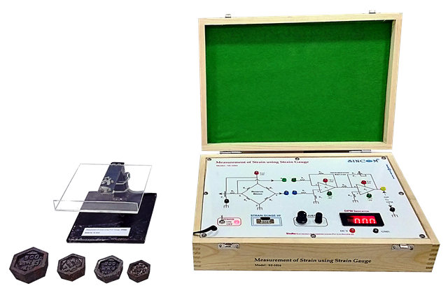 Measurement of Strain using Strain Gauge with Digital Display